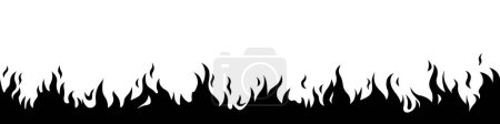 Photo for Fire line seamless pattern. Fire border silhouette. - Royalty Free Image