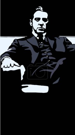 Patron de la mafia assis canapé illustration vectorielle