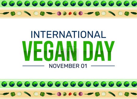 Téléchargez les photos : Journée internationale végétalienne Fond d'écran avec globe vert et légumes dans la conception de la frontière. Jour végétalien fond - en image libre de droit