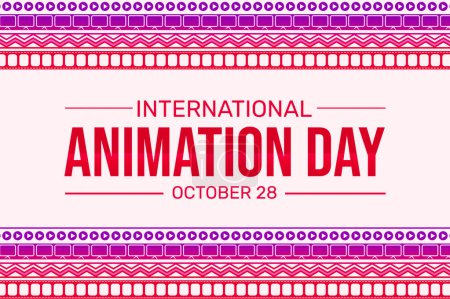 Photo for International Animation Day Wallpaper with Traditional video symbols and television in the border design. Day of animation, background - Royalty Free Image