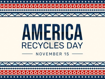 Téléchargez les photos : America Recycles Day Fond d'écran dans le style des frontières traditionnelles. Journée de recyclage fond. - en image libre de droit