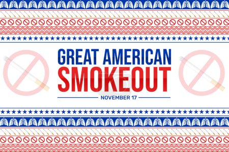 Photo for Great American Smokeout Day with lungs and cigarette concept backdrop. - Royalty Free Image