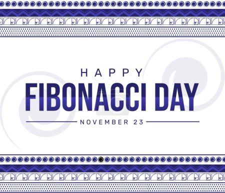 Photo for Happy Fibonacci Day Wallpaper in Blue color with twirl sign in the background border. fibonacci day backdrop design - Royalty Free Image
