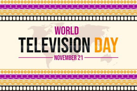 Photo for World Television Day Wallpaper in Traditional and vintage border style with multiple colors. International television day background - Royalty Free Image