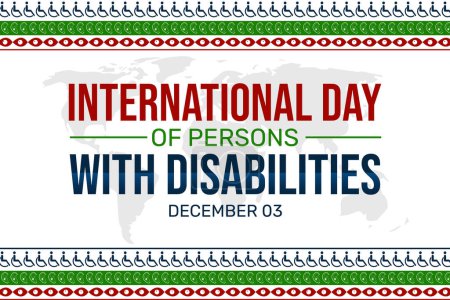 Photo for International Day of Person with Disabilities background in traditional border style design - Royalty Free Image