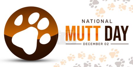 Photo for National Mutt Day Wallpaper Banner Design with Dog paw inside Circle in two colors - Royalty Free Image