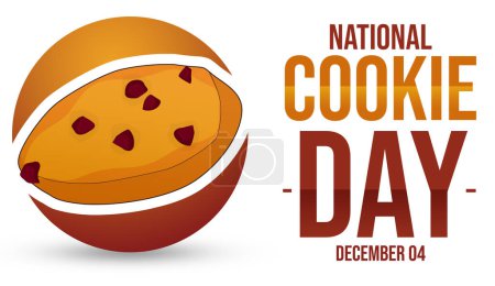 Photo for National Cookie Day Wallpaper with Cookie Illustration and Typography. Cookie day background colorful design - Royalty Free Image
