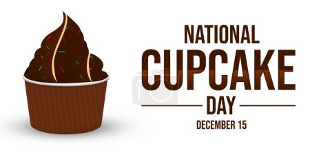 Photo for National Cupcake Day Background banner design with chocolate cake and typography. - Royalty Free Image