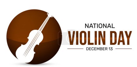 Photo for National Day of Violin wallpaper background with typography and brown violin illustration on side - Royalty Free Image