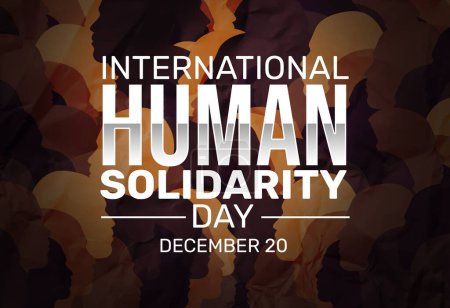 Photo for International Human Solidarity Day Wallpaper with diversity color faces in the backdrop. Human solidarity background - Royalty Free Image