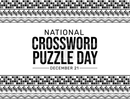 Téléchargez les photos : National Crossword Puzzle Day fond avec typographie et blocs dans le style traditionnel. Puzzle journée toile de fond - en image libre de droit