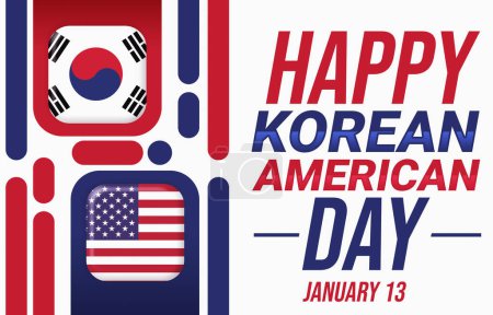 Photo for Happy Korean American Day Wallpaper with shapes and flags of both Countries America and South Korea. American Korean day backdrop design. - Royalty Free Image
