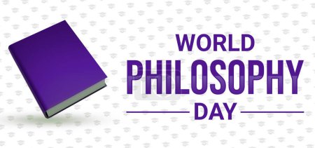 Téléchargez les photos : Journée mondiale de la philosophie toile de fond avec rendu 3D livre et typographie design. Journée internationale de philosophie fond. - en image libre de droit