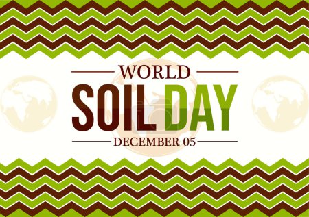 Photo for World Soil Day Background in Green and Brown colors with traditional borders shapes and typography. International soil day backdrop. - Royalty Free Image