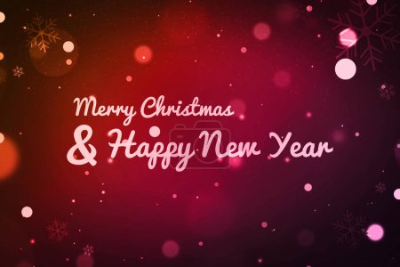 Photo for Merry Christmas and happy new year wallpaper with glowing blur lights, snowflakes and typography. Trendy and elegant new year concept backdrop. - Royalty Free Image