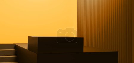 Foto de Moderno color natural 3d renderizado etapa de podio en color de piel. Resumen de la moda producto etapas diseño fondo de pantalla. - Imagen libre de derechos