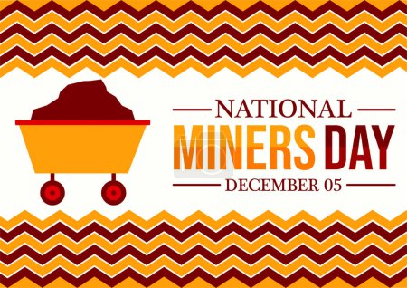 Photo for National Miners day banner design in traditional borders style with typography and cart. - Royalty Free Image