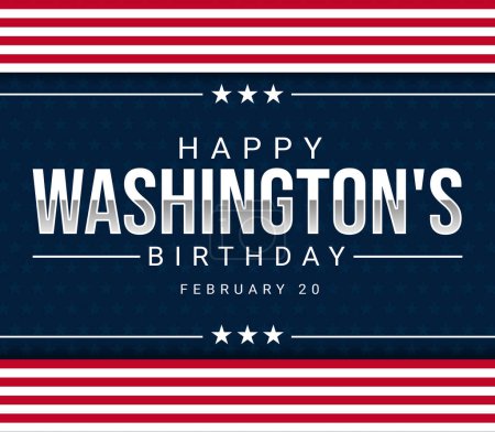 Foto de Happy Washingtons Fondo de cumpleaños con tipografía dentro de plantilla patriótica. - Imagen libre de derechos