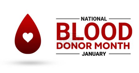 Photo for National Blood Donor Awareness Month Wallpaper and banner design. January is blood donation awareness month. - Royalty Free Image