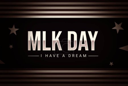Photo for MLK day background with flag and stars. I have a dream background with vintage brown color and American flag stripes. - Royalty Free Image