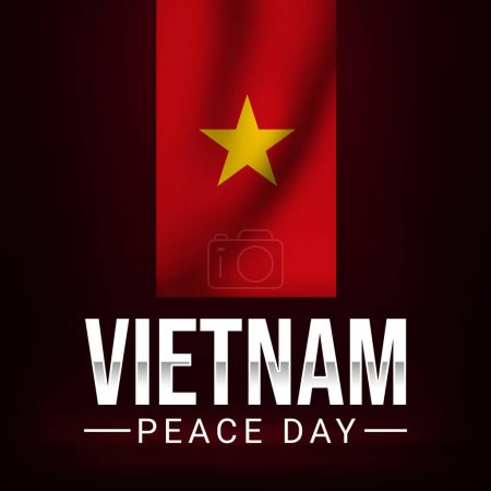 Photo for Vietnam Peace Day Background with Waving flag upside down in a room and typography. Vietnam peace day wallpaper - Royalty Free Image