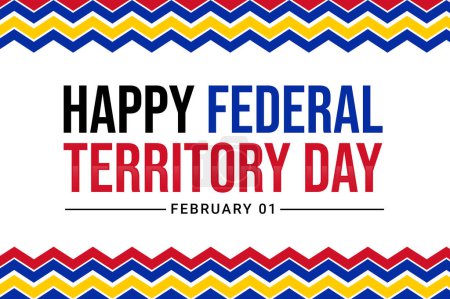 Photo for Happy Federal Territory Day background with colorful border design and typography in center. - Royalty Free Image