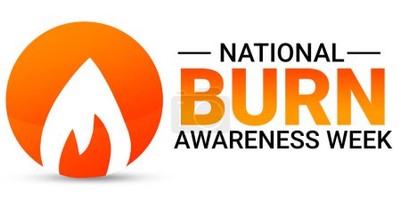 Photo for National Week for Burn Awareness, background design with flame and typography - Royalty Free Image