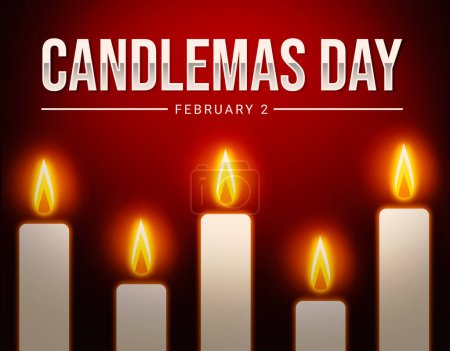 Photo for Candlemas Day Wallpaper with glowing candles on Yellow backdrop with typography design - Royalty Free Image