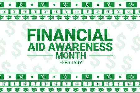 Photo for Financial Aid Awareness Month Background with Green dollar symbol in traditional border style - Royalty Free Image