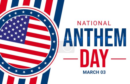 Photo for Modern national anthem day backdrop design with american flag and stars - Royalty Free Image