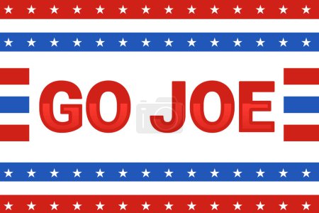 Téléchargez les photos : États-Unis. Go Joe typographie éditoriale avec rayures drapeau américain et fond étoilé. - en image libre de droit
