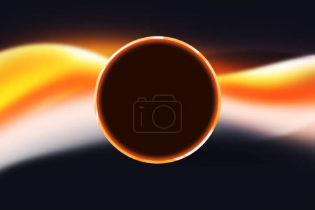 Foto de Naranja brillante círculo vacío espacio con abstracto colorido fondo oscuro. - Imagen libre de derechos