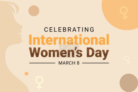 Photo for Celebrating International Womens Day background with typography in minimalist design and style. Womens day wallpaper - Royalty Free Image