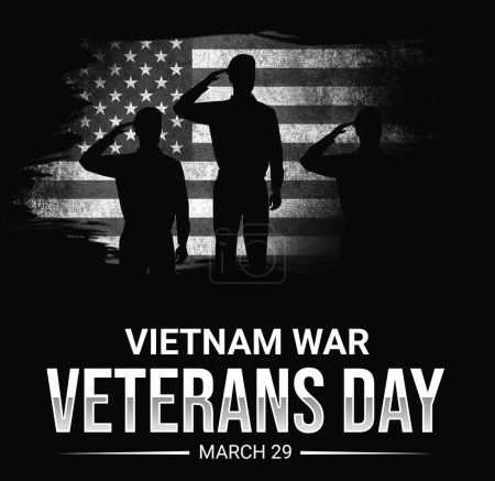 Foto de Vietnam War Veterans Day Fondo de pantalla con bandera estadounidense y tipografía. Estados Unidos patriótico fondo diseño - Imagen libre de derechos