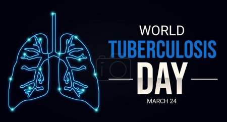 Foto de Día Mundial de la Tuberculosis Antecedentes con pulmones brillantes y tipografía. Fondo Día Internacional de la Tuberculosis - Imagen libre de derechos