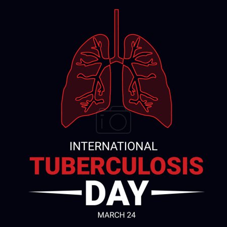 Photo for International Tuberculosis Day background with typography and lungs. World Tuberculosis day backdrop design - Royalty Free Image