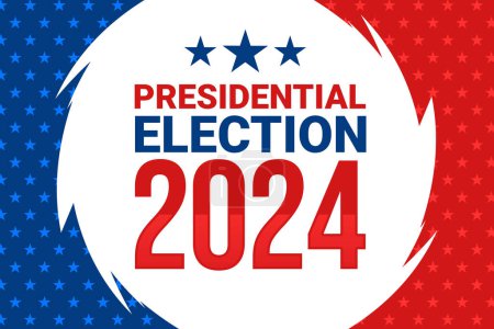 Foto de Elecciones presidenciales 2024 fondo con estrellas y colores patrióticos rojo y azul. Fondo de pantalla concepto de elección - Imagen libre de derechos