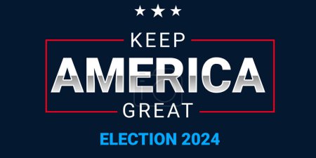 Photo for 3.12, Pakistan. Keep America Great slogan typography on a blue patriotic backdrop. Presidential elections campaign design background - Royalty Free Image
