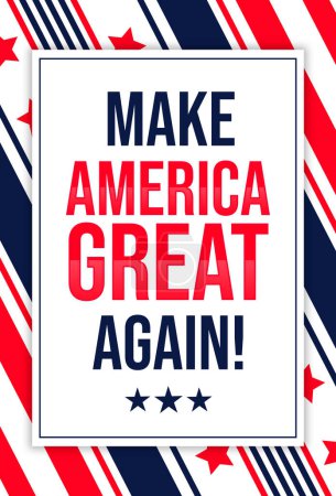 Foto de 3.12.2024, Pakistán. Make America Great diseño de banner vertical de nuevo con el color patriótico de Estados Unidos. Fondo conceptual de las elecciones presidenciales 2024 - Imagen libre de derechos