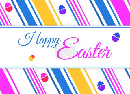 Photo for Happy Easter colorful wallpaper with eggs and typography. Beautiful easter festival backdrop design - Royalty Free Image