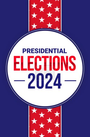 Foto de Elecciones presidenciales 2024 Fondo de pantalla vertical con estrellas y tipografía en el centro. Fondo de concepto de elección estadounidense - Imagen libre de derechos