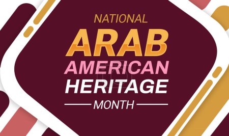 Téléchargez les photos : National Arab American Heritage Month fond avec des formes violettes et jaunes - en image libre de droit