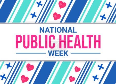 Foto de Semana Nacional de la Salud Pública Diseño de papel pintado con tipografía y símbolos. La primera semana de abril es la semana nacional de la salud pública - Imagen libre de derechos