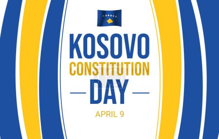 Photo for Constitution Day of Kosovo background with typography and colorful shapes. Kosovo constitution day backdrop - Royalty Free Image