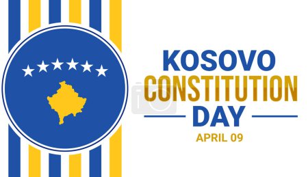 Photo for Kosovo Constitution Day wallpaper with flag and design stripes. Day of Kosovo constitution background with typography - Royalty Free Image
