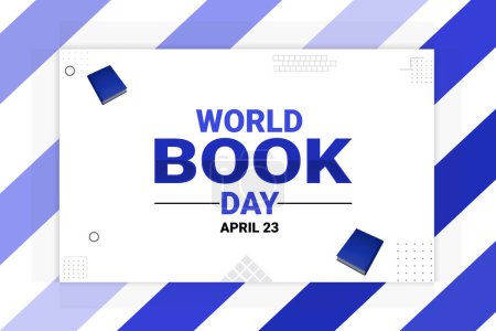 Téléchargez les photos : Papier peint Journée mondiale du livre avec bannière livre et typographie. Journée internationale du livre toile de fond - en image libre de droit