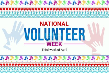 Photo for National volunteer week backdrop design with typography and colorful border design - Royalty Free Image