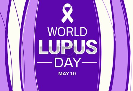 Foto de Fondo del Día Mundial del Lupus con tipografía y cinta. Fondo internacional para el lupus - Imagen libre de derechos