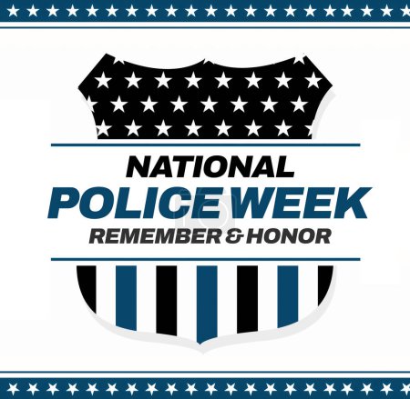 Foto de Fondo de la Semana Nacional de la Policía con bandera estadounidense en color azul y negro. Honrar y recordar el concepto de contexto patriótico - Imagen libre de derechos
