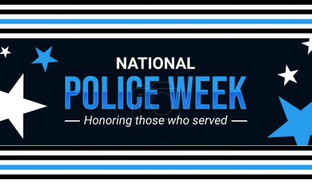 Photo for National Police Week wallpaper in vintage retro style with typography and backdrop. Honoring all who served the country backdrop - Royalty Free Image